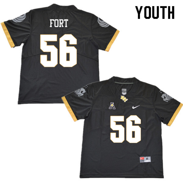 Youth #56 Filippo Fort UCF Knights College Football Jerseys Sale-Black